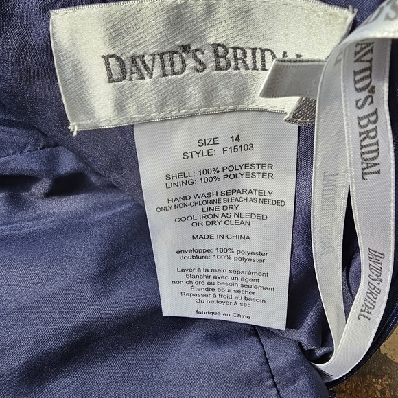 Strapless Satin Sweetheart Neckline Party Dress in Dark Blue, Size Medium - Picture 11 of 11